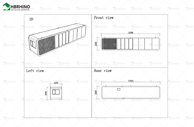 40 foot Apple Cabin House Sliding Door Glass Curtain Wall Interior Decoration Modern Luxury