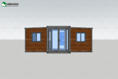 20 ft black frame, black chicken wing wood exterior wall panel, extended container house, office, homestay, living