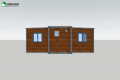 20 ft black frame, black chicken wing wood exterior wall panel, extended container house, office, homestay, living
