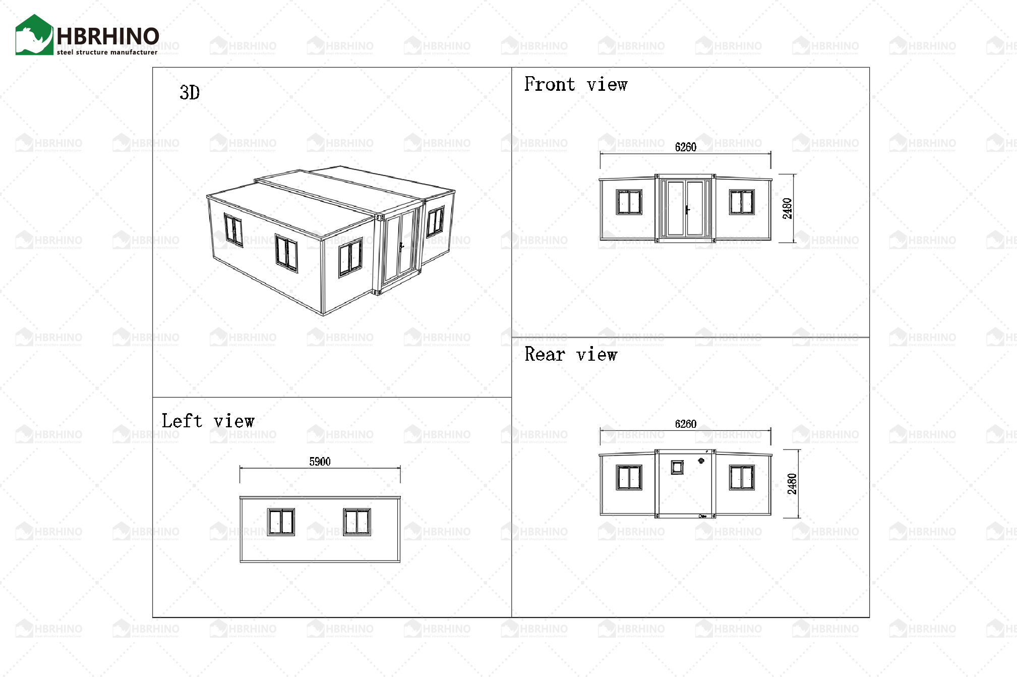 20 ft black frame, black chicken wing wood exterior wall panel, extended container house, office, homestay, living