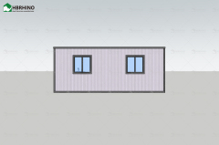 20ft French window vertical stripe wall panel extended container house