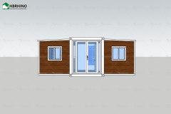 20ft red wall panel white frame KFC door expansion container house