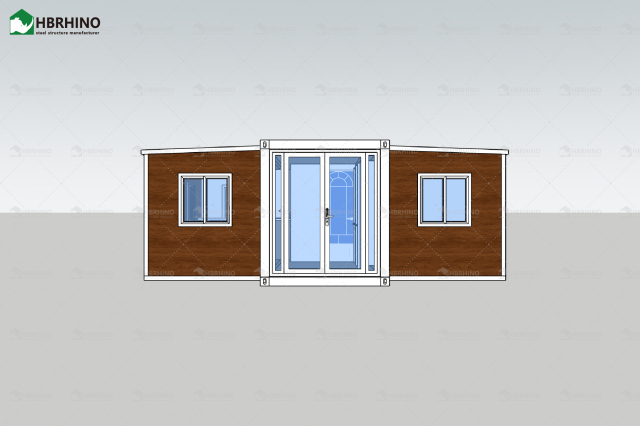 20ft red wall panel white frame KFC door expansion container house