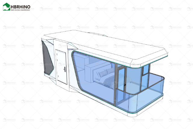 Vessel Space Capsule House E5 Modular Building Cabin Space Capsule House Luxury Prefab House Sun Room