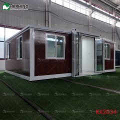 20ft red wall panel white frame KFC door expansion container house