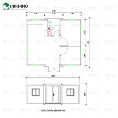 20ft red wall panel white frame KFC door expansion container house