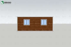 20ft red wall panel white frame KFC door expansion container house
