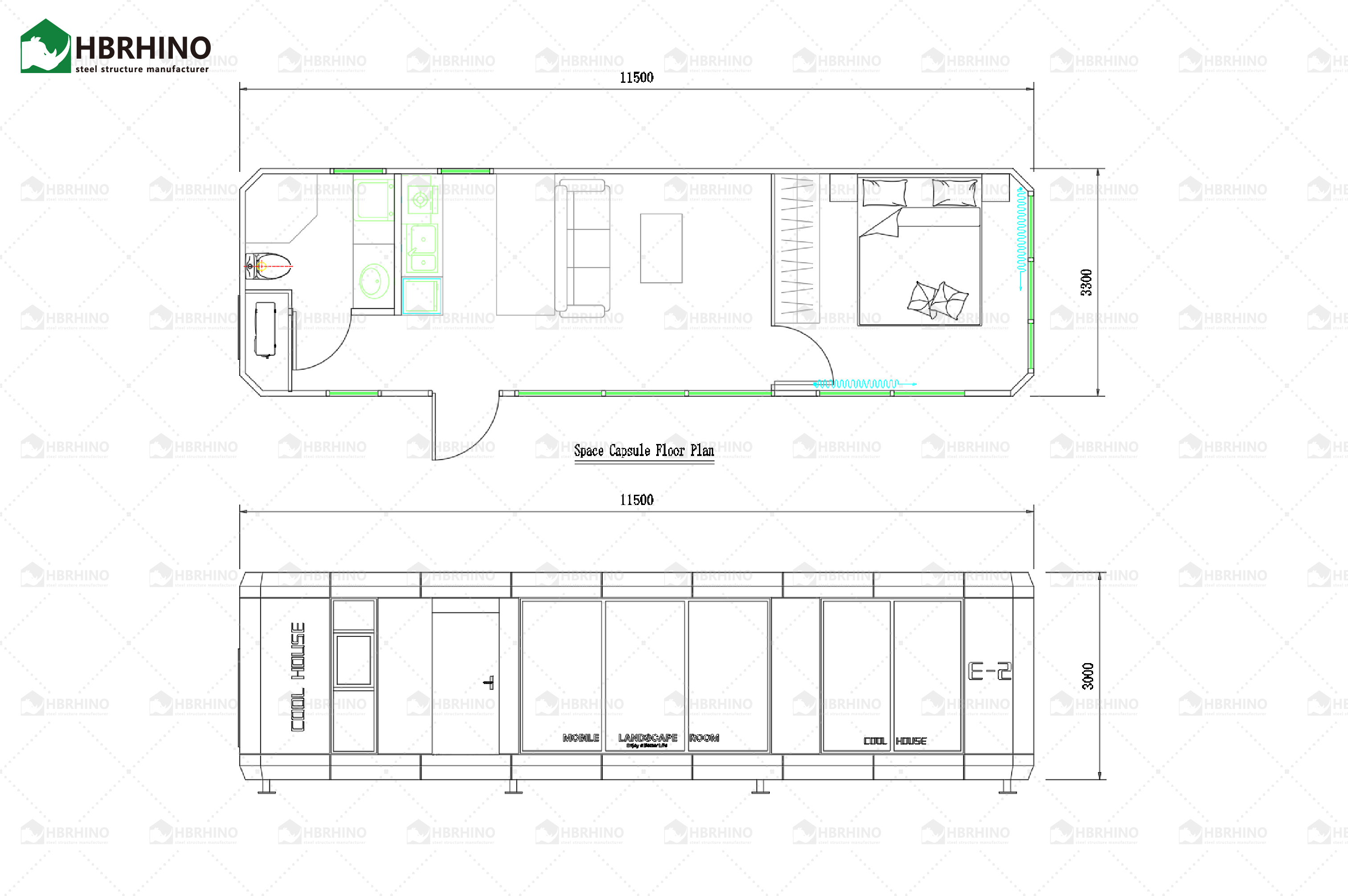 E2-model mobile spacecraft camping site intelligent integration prefabricated homestay
