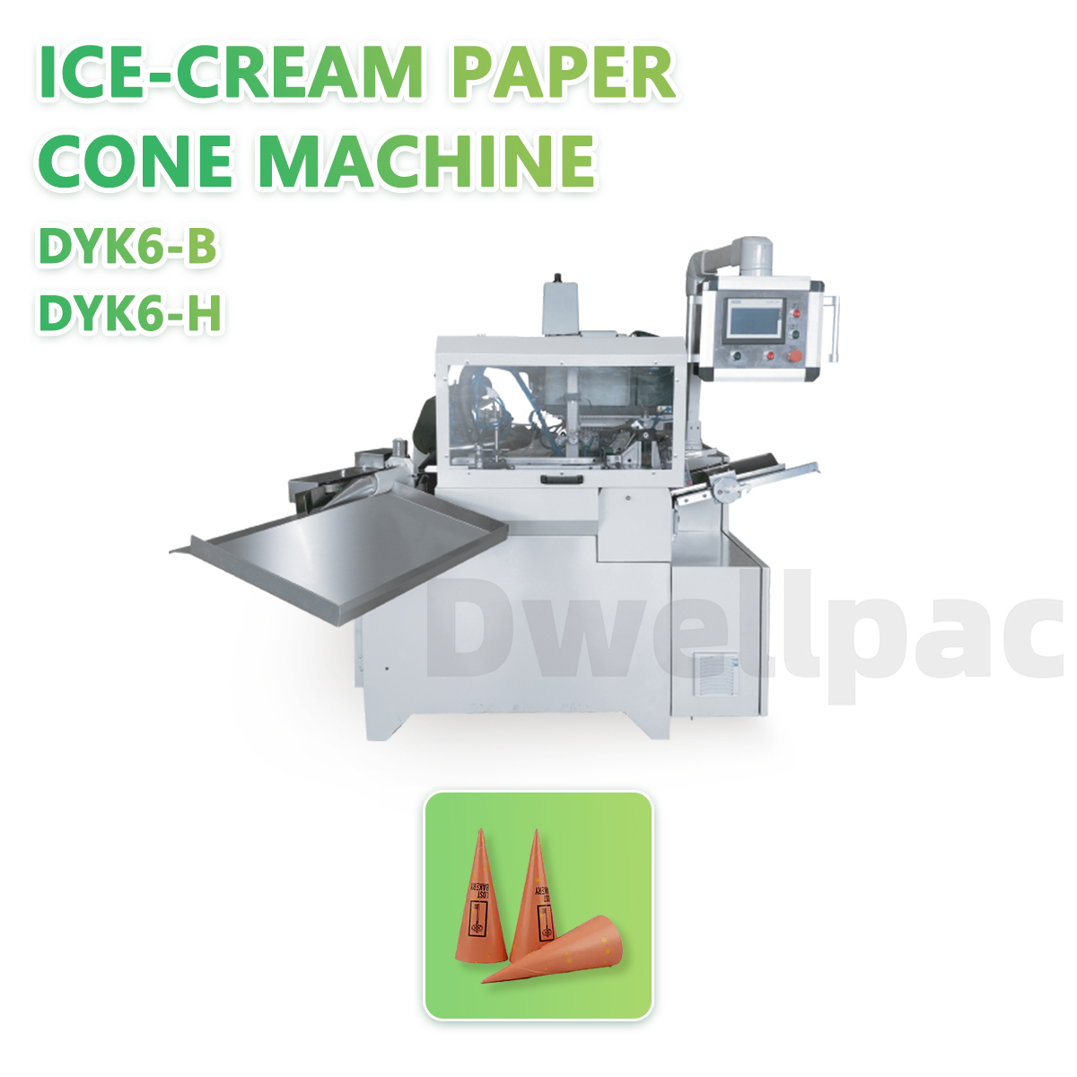 DYK6-B & DYK6-H High-Speed Automatic Ice-cream Paper Cone Machine,High-Efficiency Pulp Molding Machines & Custom Molds | DWELLPAC,Ice-cream Paper Cone Machin