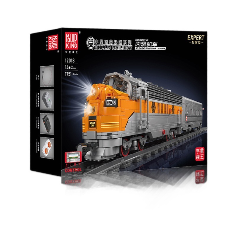 MOULD KING 12018 - USA EMD F7 WP Diesel Locomotive