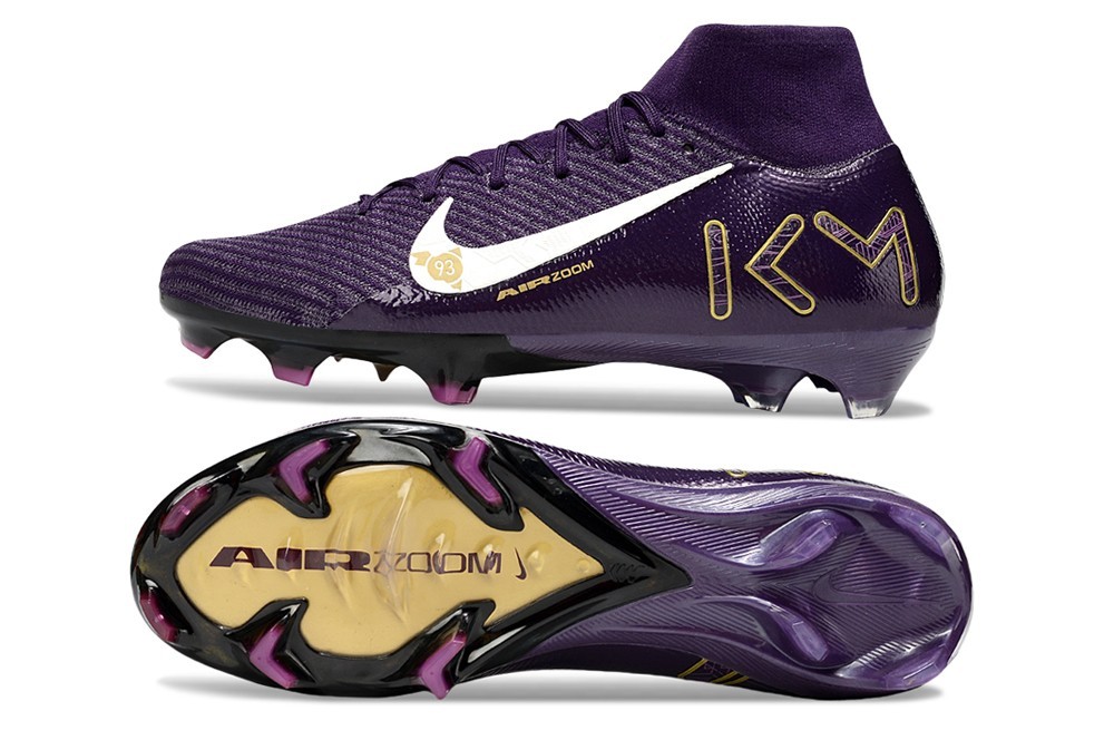 Nike Mercurial Superfly 16 KM Elite FG - Mbappé High-Top Football Boots (Red Moon, Full Air Cushion, Waterproof Knit) - Sizes 35-39