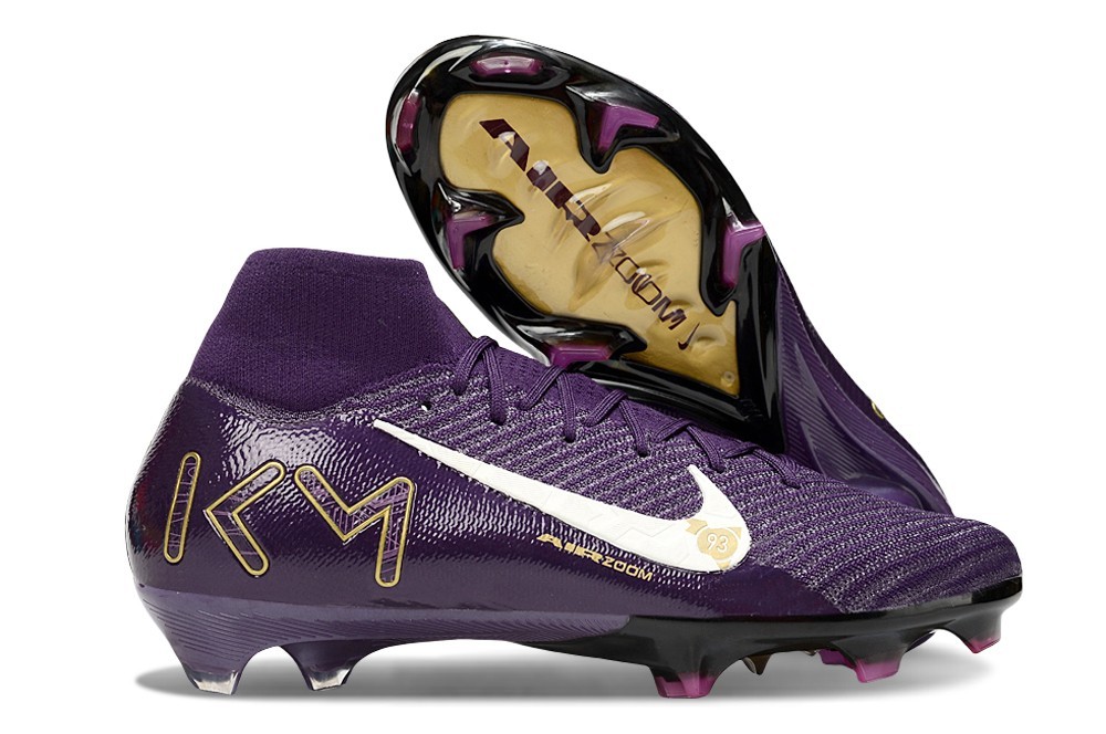 Nike Mercurial Superfly 16 KM Elite FG - Mbappé High-Top Football Boots (Red Moon, Full Air Cushion, Waterproof Knit) - Sizes 35-39