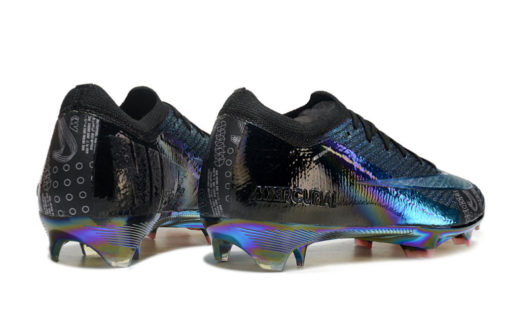 Nike Air Zoom Mercurial Vapor 16 Elite XXV FG - High-Top Black Metallic Waterproof Knit Football Boots With Full Air Cushion (Sizes 39-45)