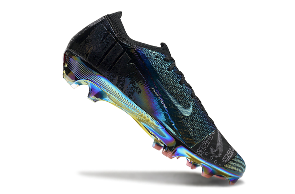 Nike Air Zoom Mercurial Vapor 16 Elite XXV FG - High-Top Black Metallic Waterproof Knit Football Boots With Full Air Cushion (Sizes 39-45)