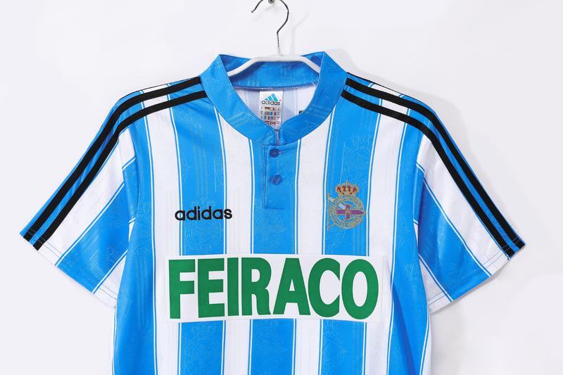 Deportivo La Coruña 1997/98 Home Blue White 0B Jersey, Club Sizes S-4Xl