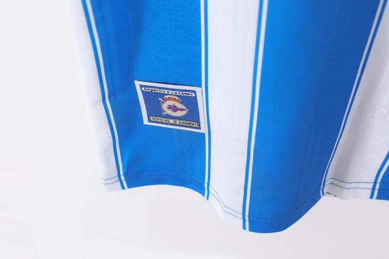 Deportivo La Coruña 1997/98 Home Blue White 0B Jersey, Club Sizes S-4Xl