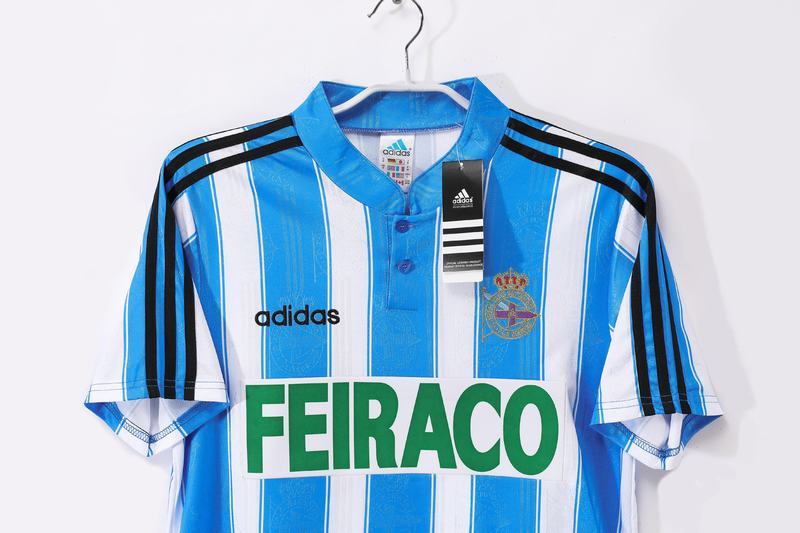 Deportivo La Coruña 1997/98 Home Blue White 0B Jersey, Club Sizes S-4Xl