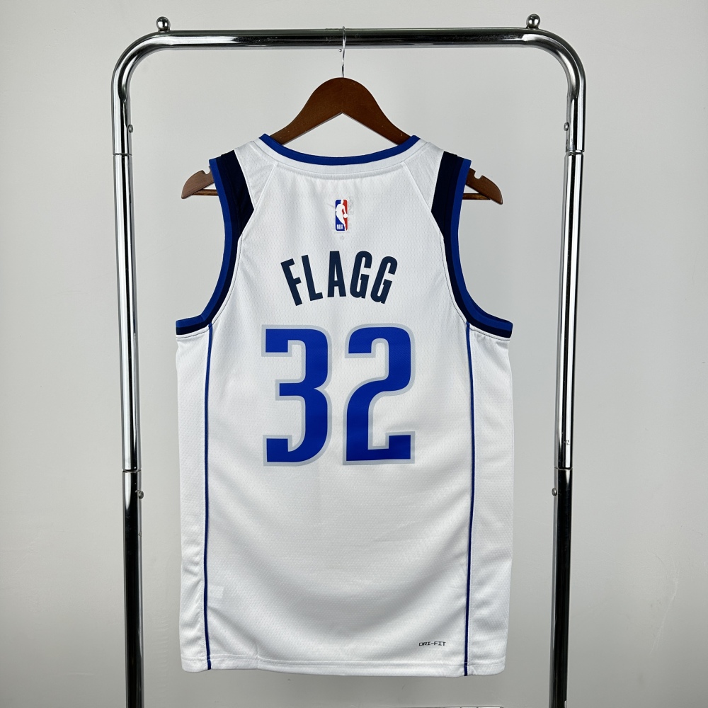 Mavericks' White No. 32 Flagg