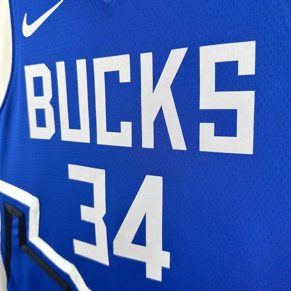 Giannis Antetokounmpo No. 34 of the Milwaukee Bucks' City Edition in the 25th season