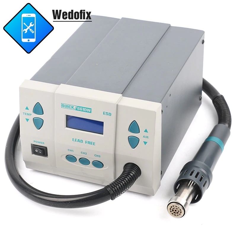 110V 1000W Quick 861DW Hot Air Rework Station with LCD Display for iPhone Microsoldering Repair