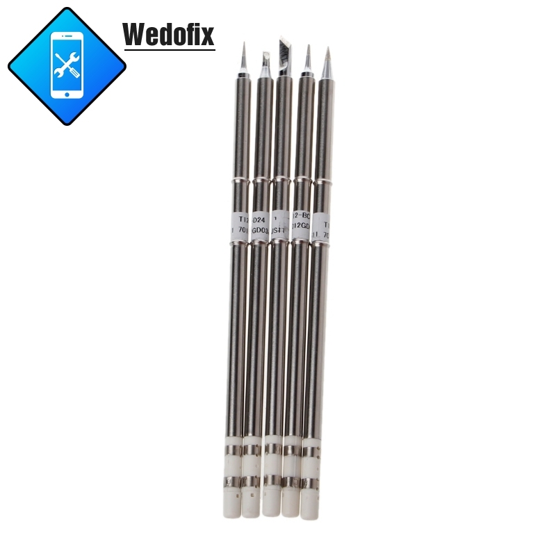 5 Pcs T12 Series Solder Iron Tips for Hakko FX951 BAKON 950D