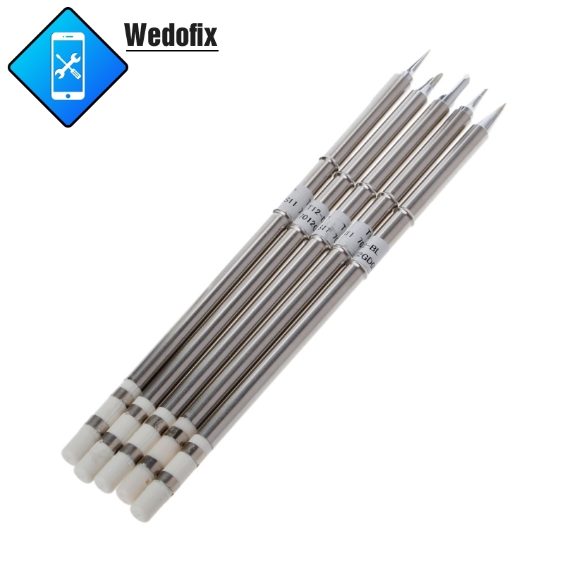 5 Pcs T12 Series Solder Iron Tips for Hakko FX951 BAKON 950D