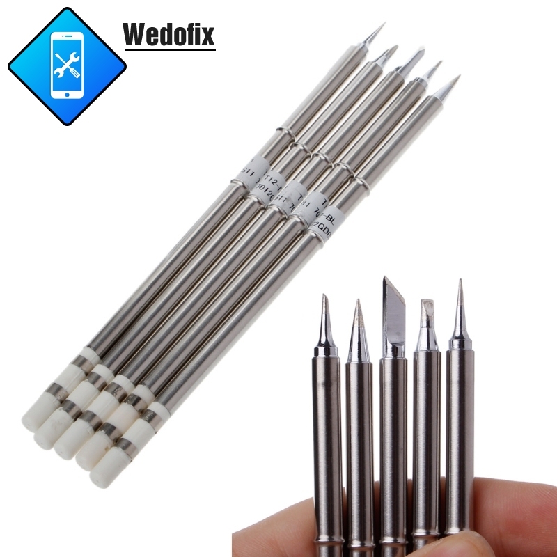 5 Pcs T12 Series Solder Iron Tips for Hakko FX951 BAKON 950D
