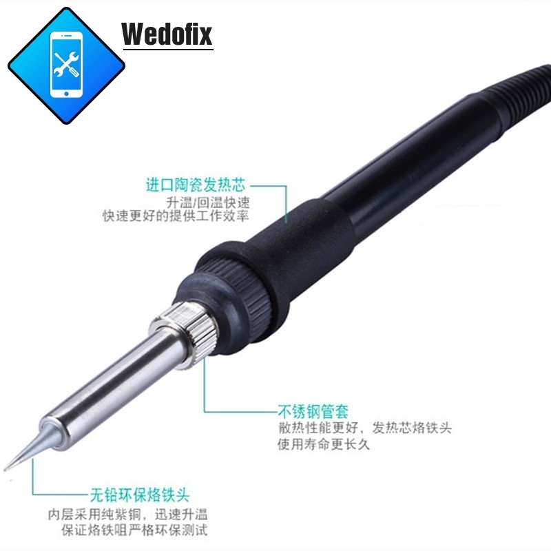QUICK 706W+ Digital Display Hot Air Gun + Soldering Iron Anti-static Temperature Lead-free Rework Station 2 in 1 With 3 Nozzles