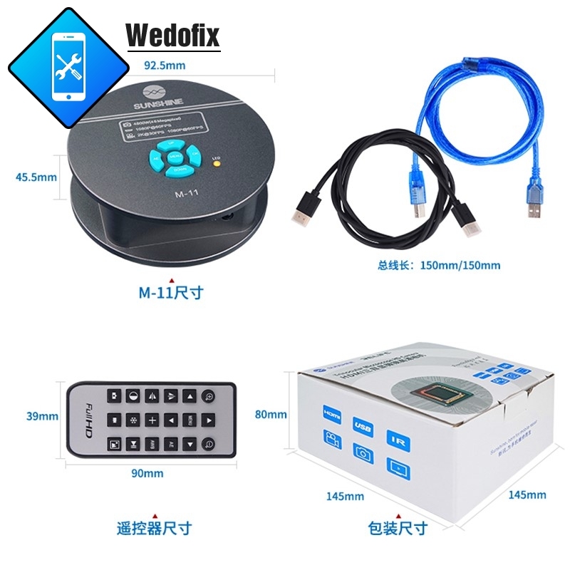 Sunshine M-11 48MP HDMI Camera Compatible for Stereo Zoom Microscope for iPhone Microsolder Repair