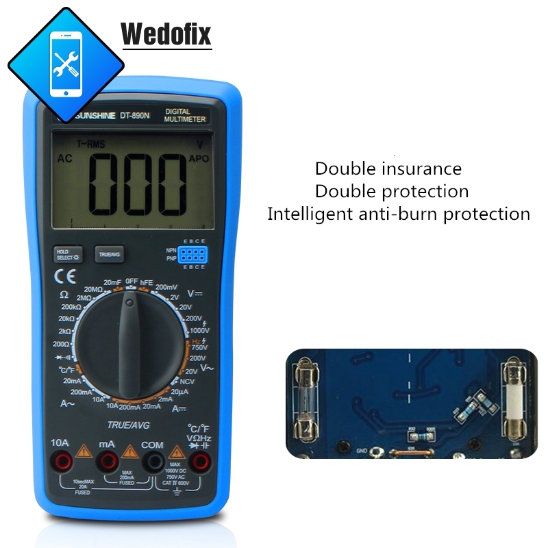 Sunshine DT890N Digital Display Multi-meter Double Protection Multi-function Tester