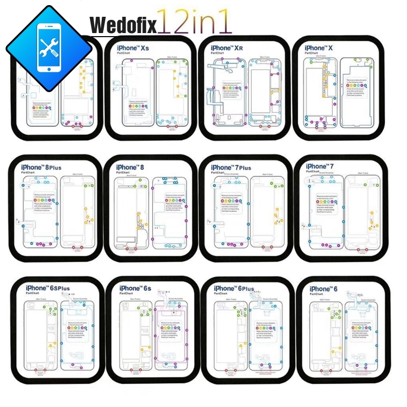 15 in 1 Phone Repair Magnetic Screw Mat Screw Position Memory Pad for iPhone 6 6P 6S 6SP 7 7P 8 8P X XR XS XSmax 11 11pro/max