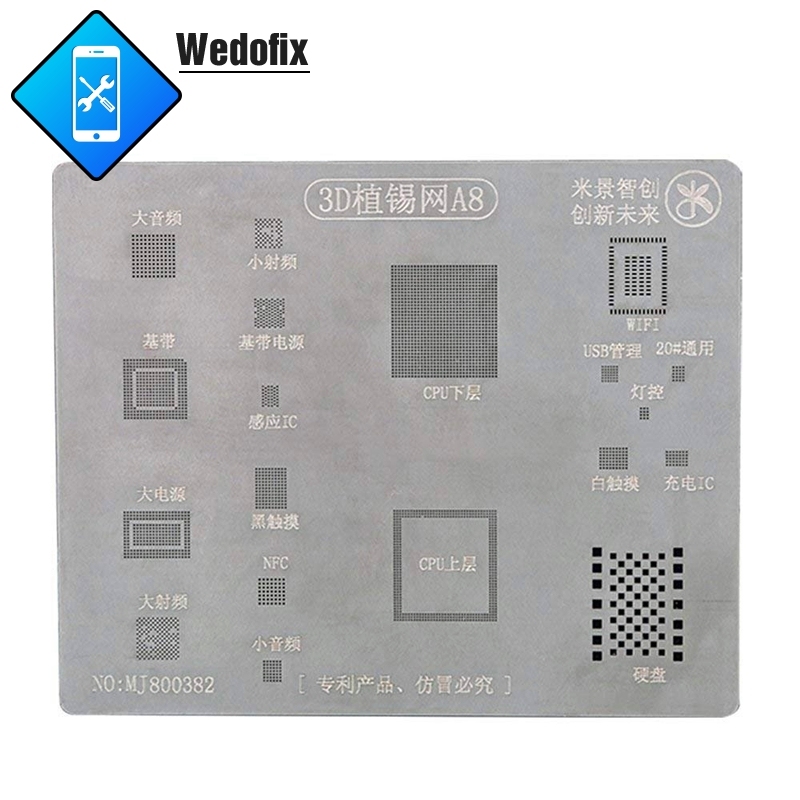 Mijing 3D BGA Reballing Stencil Template for iPhone 6 7 8 X Xr Xs Xsmax 11 11pro 11promax 12 13
