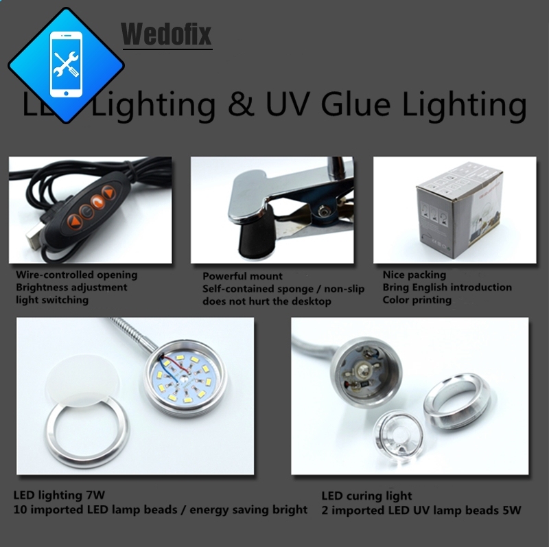 2 in 1 UV Glue Curing Light Green Oil Curing Purple Light with LED Lighting