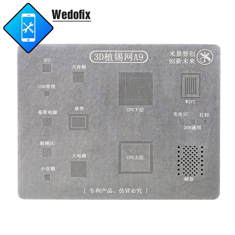 Mijing 3D BGA Reballing Stencil Template for iPhone 6 7 8 X Xr Xs Xsmax 11 11pro 11promax 12 13