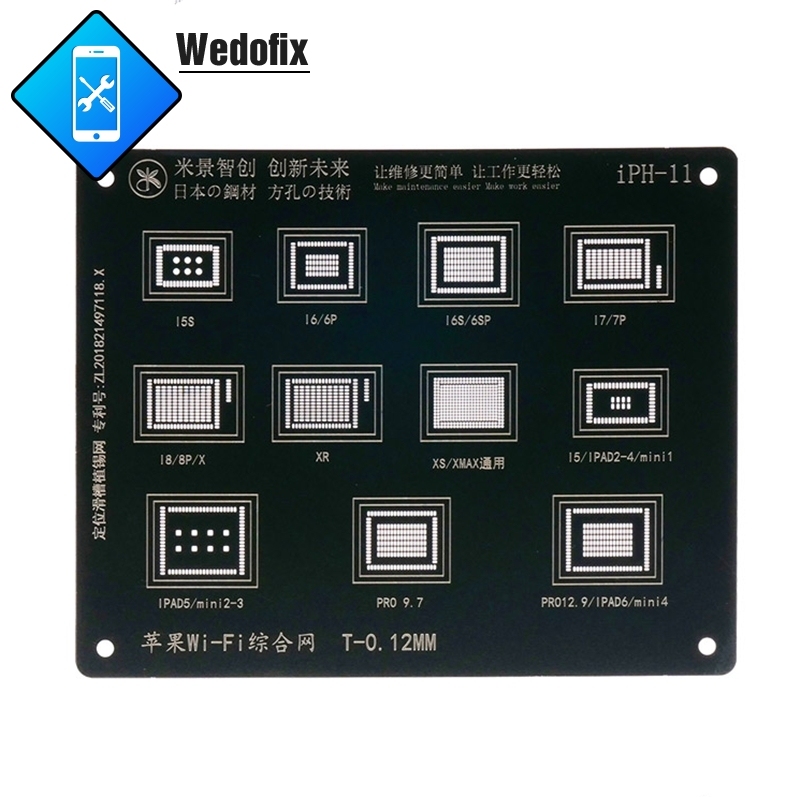 Universal iPhone iPad NAND CPU WIFI IC BGA Reballing Stencil