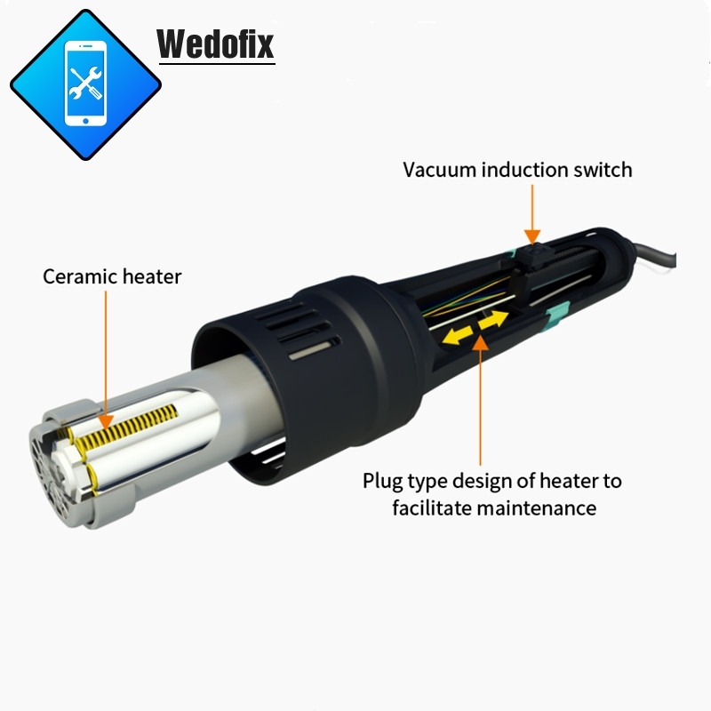 110V 1000W Quick 861DW Hot Air Rework Station with LCD Display for iPhone Microsoldering Repair