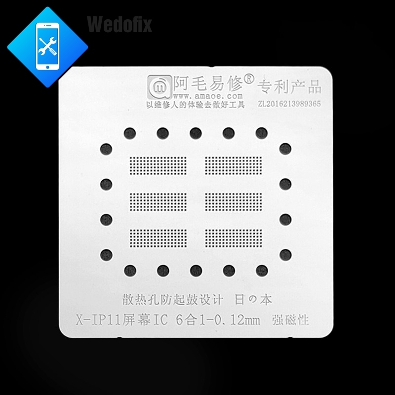 Amaoe Phone LCD Screen IC Stencil BGA Reball Stencil for iPhone X Xs Xr Xsmax 11