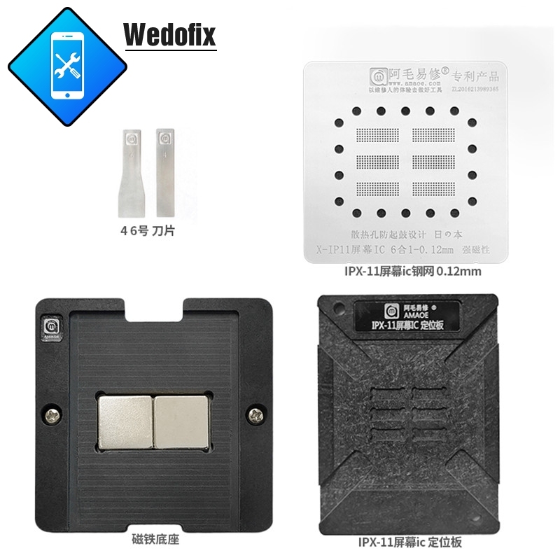 Amaoe Phone LCD Screen IC Stencil BGA Reball Stencil for iPhone X Xs Xr Xsmax 11