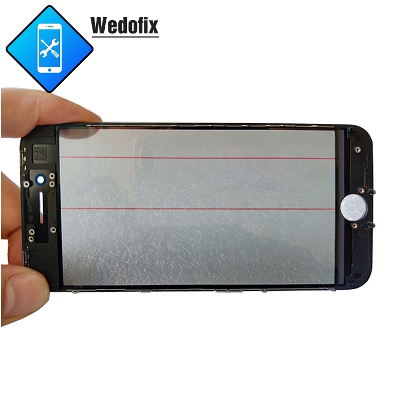 4 in 1 Phone Front Glass with 250um OCA + Original Polarizer Film + Frame for iPhone 6 7 8