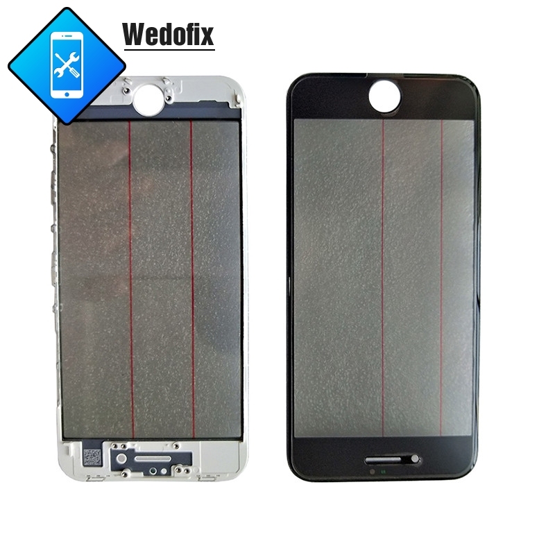 4 in 1 Phone Front Glass with 250um OCA + Original Polarizer Film + Frame for iPhone 6 7 8