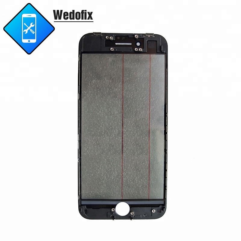 4 in 1 Phone Front Glass with 250um OCA + Original Polarizer Film + Frame for iPhone 6 7 8