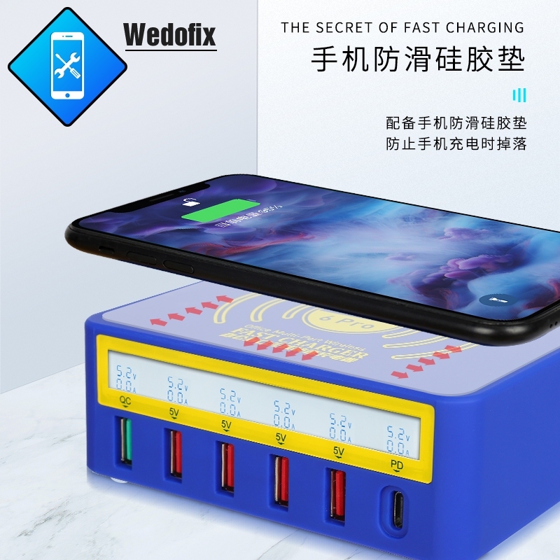 Mechanic QC3.0 PD3.0 Wireless Charger 10W 6 Ports USB HuB Charge Station