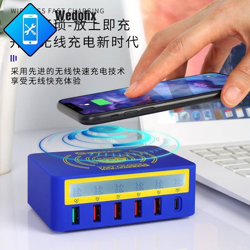 Mechanic QC3.0 PD3.0 Wireless Charger 10W 6 Ports USB HuB Charge Station
