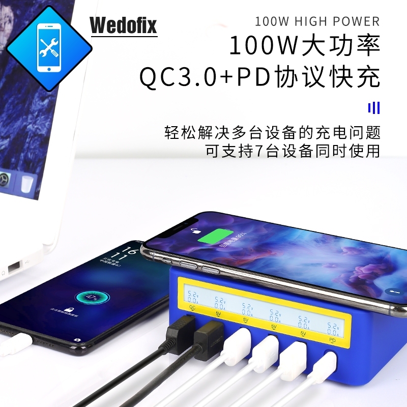 Mechanic QC3.0 PD3.0 Wireless Charger 10W 6 Ports USB HuB Charge Station