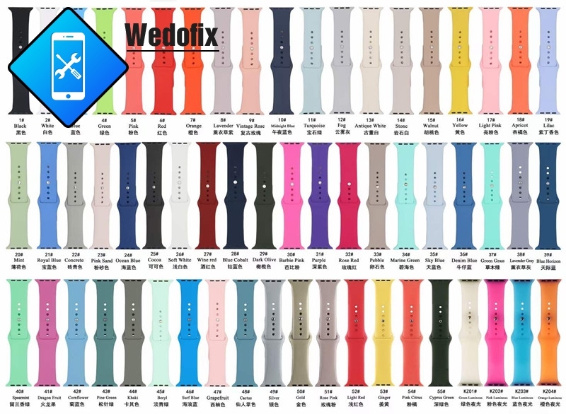 OEM Silicone Watch Straps Colorful Watch Bands for iWatch S1 S2 S3 S4 S5
