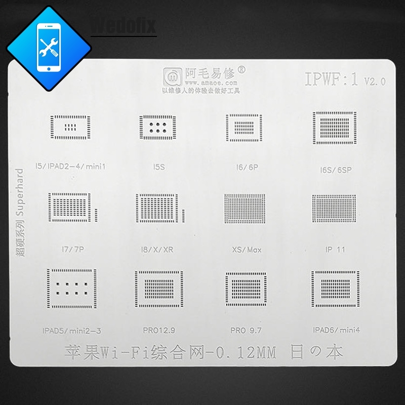 Amaoe iPhone iPad WiFi Module Reball Stencil BGA Reball Template for iPhone 6 7 8 X Xr Xsmax 11 pro/max