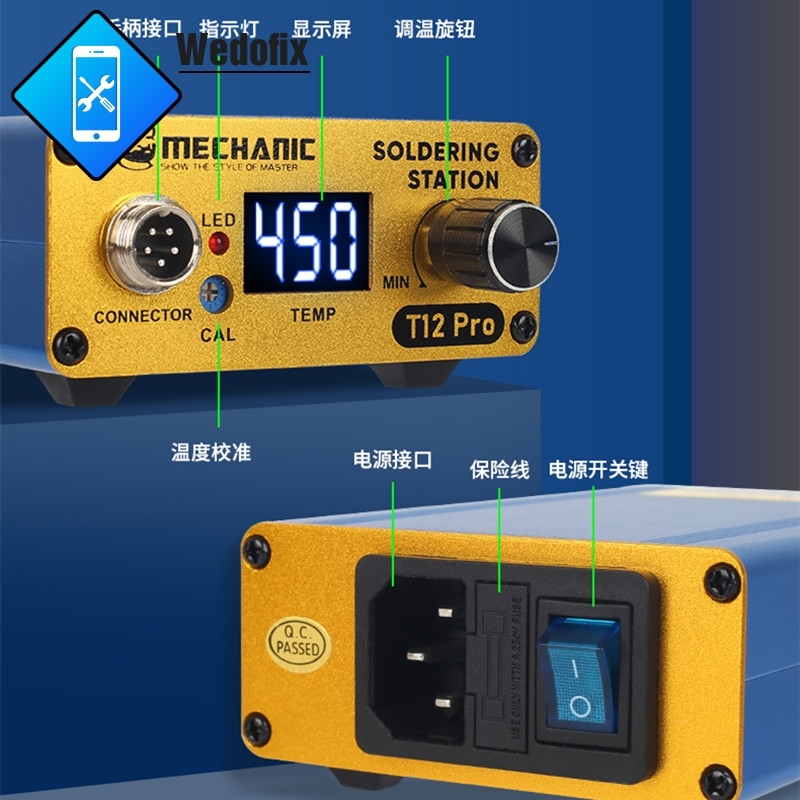 Mechanic 450℃ Digital Display Solder Iron Station with Auto Dormancy for Microsolder Repair