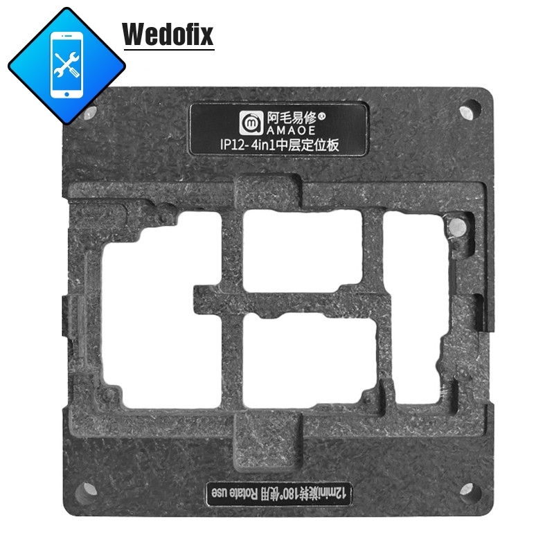 Amaoe 5 in 1 Phone Motherboard BGA Reball Stencil with Positioning Mould Heating Sheld for iPhone 12mini 12 12pro/max