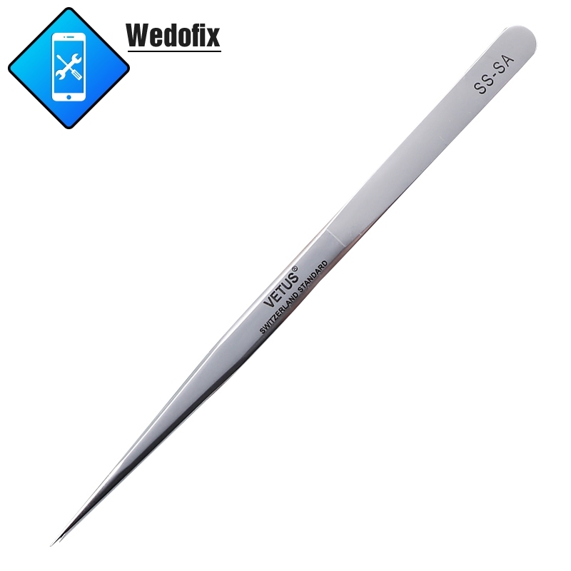 VETUS SS-SA Straight Tweezers Stainless Steel Tweezer for Phone Microsolder Repair