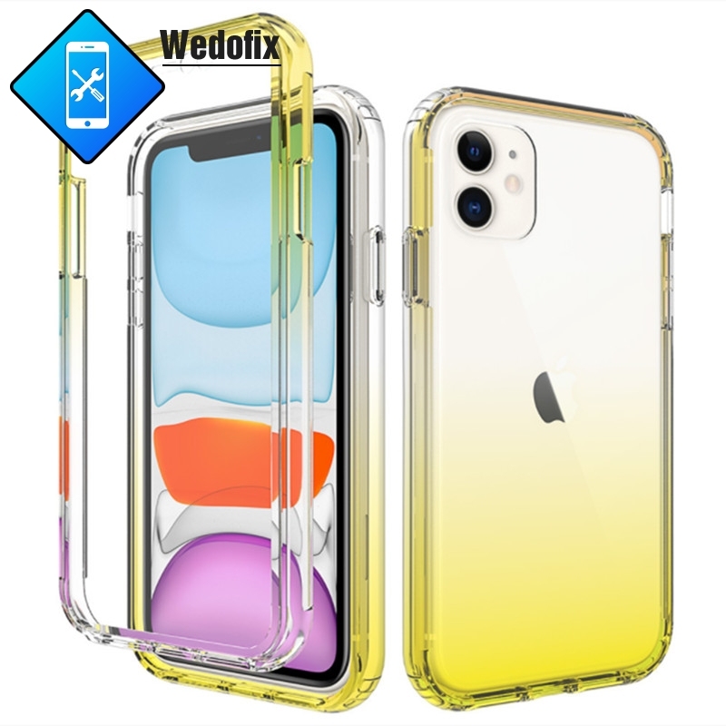 Soft Tpu 2 in 1 Phone Protect Case Gradient Phone Protective Shell with Screen Film